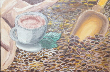 Pintura intitulada "Кофе, на холсте 20х…" por Vkavtor, Obras de arte originais, Acrílico