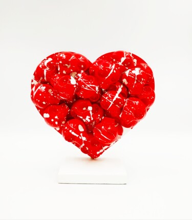 Sculptuur getiteld "TROPHEE " HEARTSKUL…" door Vl, Origineel Kunstwerk, Hout