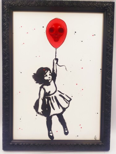 Painting titled "Fillette au BallonS…" by Vl, Original Artwork, Acrylic