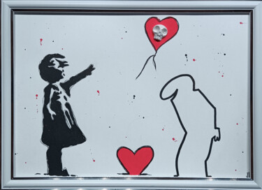 「Lineas and BanksySk…」というタイトルの描画 Vlによって, オリジナルのアートワーク, アクリル ウッドパネルにマウント