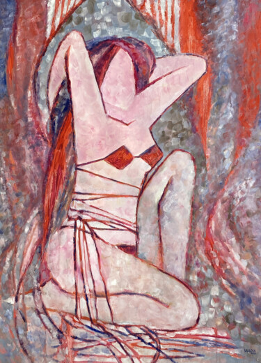 Pittura intitolato "Bather" da Vladia Molchanova (VLADIA), Opera d'arte originale, Olio Montato su Telaio per barella in leg…