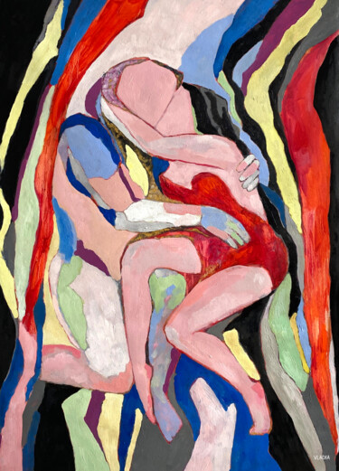 Pittura intitolato "About love" da Vladia Molchanova (VLADIA), Opera d'arte originale, Olio Montato su Telaio per barella in…