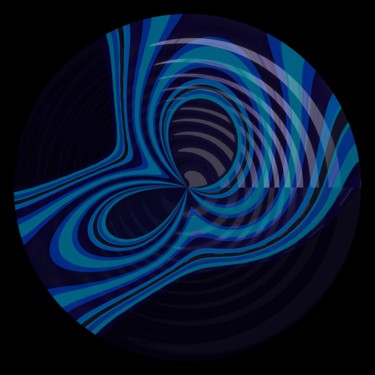 Arts numériques intitulée "Cercle bleu 2" par Théo Golb, Œuvre d'art originale, Peinture numérique