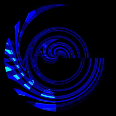 Цифровое искусство под названием "Cercle bleu et noir" - Théo Golb, Подлинное произведение искусства, Цифровая живопись