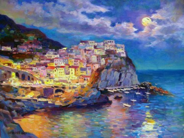 Pintura intitulada "Cinque Terre. Italy2" por Vladimir Lutsevich, Obras de arte originais, Óleo