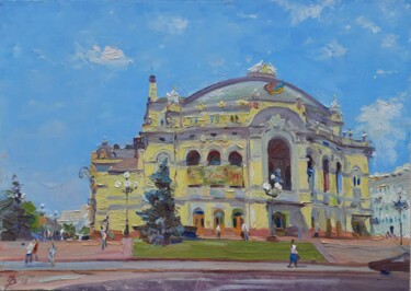 Painting titled "Kyiv Opera" by Vladimir Natalushko, Original Artwork, Oil