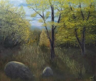Painting titled "На закате" by Vladimir Oshmarin, Original Artwork, Oil