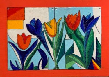 绘画 标题为“Тюльпаны - (горячая…” 由Vladimir Pi, 原创艺术品, 搪瓷