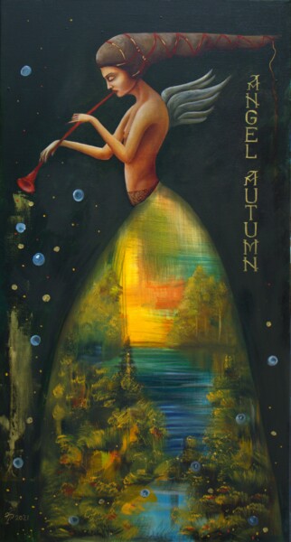Картина под названием "ANGEL AUTUMN" - Vladimir Pronkin, Подлинное произведение искусства, Масло
