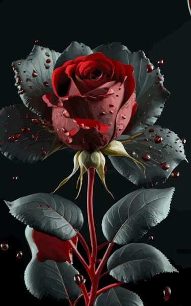 Arts numériques intitulée "Rose" par Vladimir Semenov, Œuvre d'art originale, Image générée par l'IA