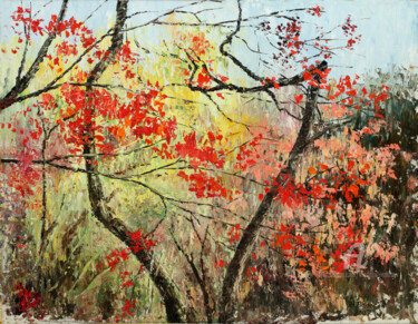 제목이 "Forest Fantasy."인 미술작품 Vladimir Volosov로, 원작, 기름 나무 들것 프레임에 장착됨