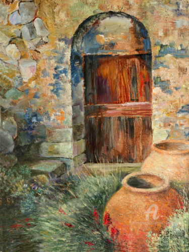 Peinture intitulée "Freek Patio" par Vladimir Volosov, Œuvre d'art originale, Huile Monté sur Châssis en bois