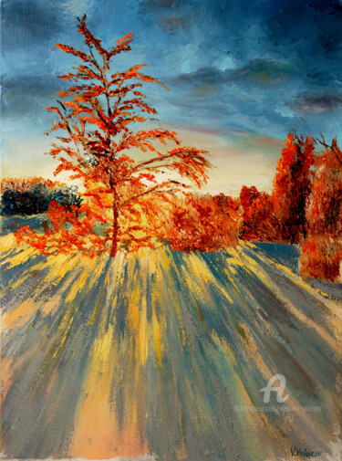 Картина под названием "Fantastic Landscape" - Vladimir Volosov, Подлинное произведение искусства, Масло Установлен на Деревя…