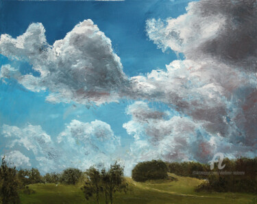 Pintura titulada "Windy day" por Vladimir Volosov, Obra de arte original, Oleo Montado en Bastidor de camilla de madera