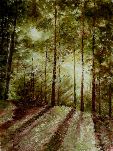 Картина под названием "Sunny Forest. Cолне…" - Vladimir Volosov, Подлинное произведение искусства, Масло Установлен на Дерев…