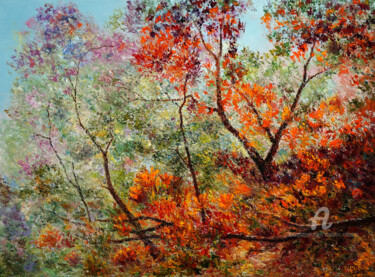 Pintura intitulada "Autumn Tracery" por Vladimir Volosov, Obras de arte originais, Óleo Montado em Armação em madeira