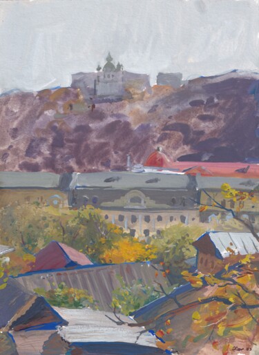 Pintura intitulada ""Warm November"" por Vladislav Zdor, Obras de arte originais, Guache