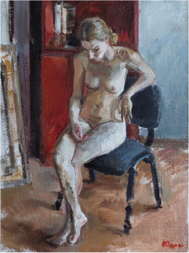 Pintura intitulada ""Naked girl"" por Vladislav Zdor, Obras de arte originais, Óleo