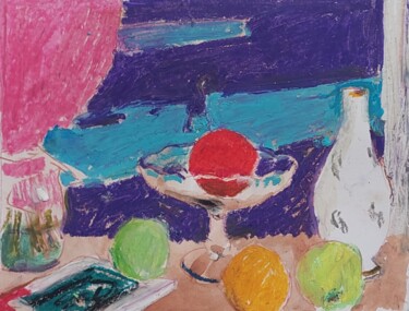 Schilderij getiteld ""Still life with fr…" door Vladislav Zdor, Origineel Kunstwerk, Pastel