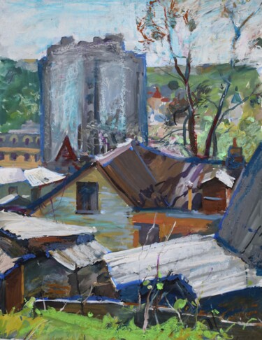 Pintura titulada ""Podil. Etude"" por Vladislav Zdor, Obra de arte original, Gouache