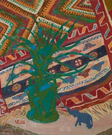 Pintura titulada "Aloe mimicry under…" por Vladislava Art, Obra de arte original, Oleo Montado en Bastidor de camilla de mad…