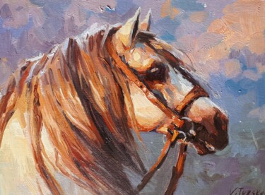 Peinture intitulée "Розовая лошадь" par Vladislava Turskay, Œuvre d'art originale, Huile