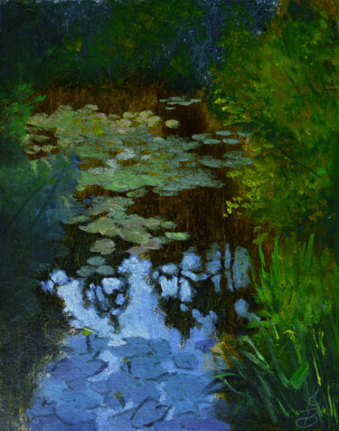 Картина под названием "Water lilies." - Vladiy Zart, Подлинное произведение искусства, Масло