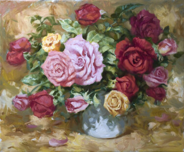 Peinture intitulée "Розы" par Vladlen Gilgur, Œuvre d'art originale, Huile