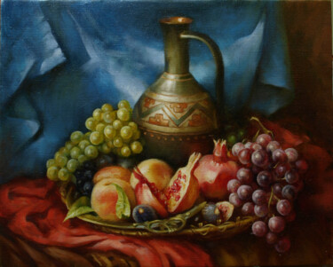 Pittura intitolato "Натюрморт с виногра…" da Vladlen Gilgur, Opera d'arte originale, Olio