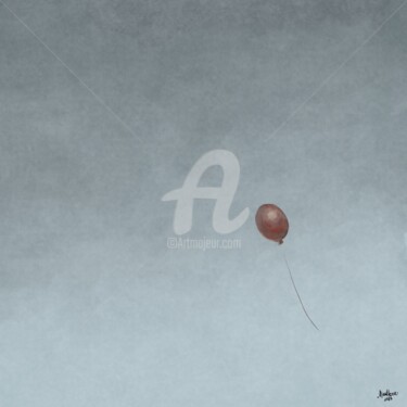 Digitale Kunst mit dem Titel "Red balloon in a ch…" von Vladlena Dudchak, Original-Kunstwerk, Digitale Malerei