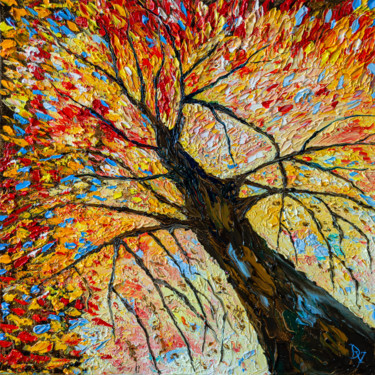 Pintura titulada "Fall tree" por Vladyslav Durniev, Obra de arte original, Oleo Montado en Bastidor de camilla de madera