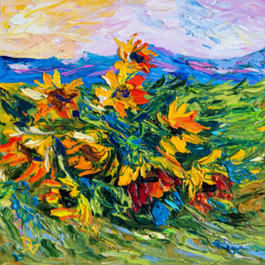 Peinture intitulée "Windy flowerse's bl…" par Vladyslav Durniev, Œuvre d'art originale, Huile Monté sur Châssis en bois