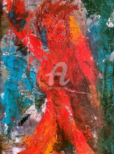 Рисунок под названием "My beautiful on fire" - Vladyslav Savchenko, Подлинное произведение искусства, Масло
