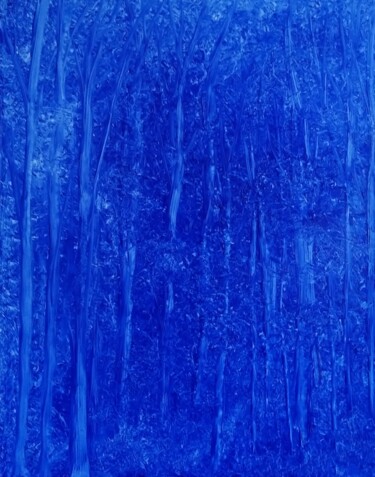 绘画 标题为“Forêt Bleue” 由Véronique Lenfant, 原创艺术品, 油