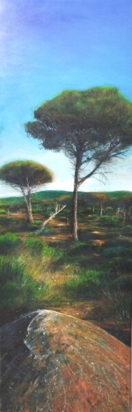 Malerei mit dem Titel "PINS D'ALEP SALAGOU" von Mickael Mourot, Original-Kunstwerk, Acryl
