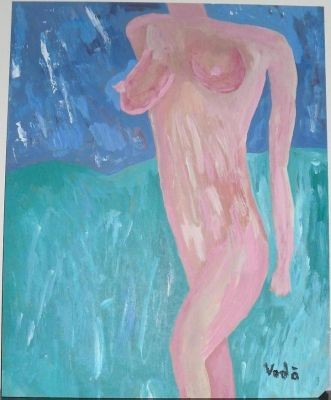 Painting titled "Nude painting" by Tenerife Voda, Original Artwork