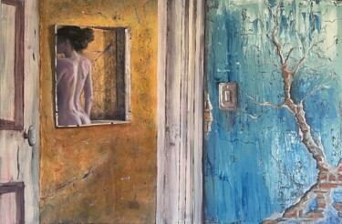 Malerei mit dem Titel "In the mirror" von Vojko Anzeljc, Original-Kunstwerk, Öl
