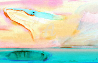 Arte digital titulada "whale" por Tezkanart, Obra de arte original, Pintura Digital