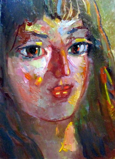 Malarstwo zatytułowany „портрет задумчивой…” autorstwa Владимир Черемных, Oryginalna praca, Olej