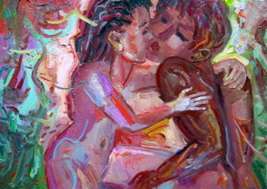 Картина под названием "рождение любви.." - Владимир Черемных, Подлинное произведение искусства, Масло