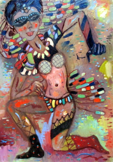 Картина под названием "танцующая или модел…" - Владимир Черемных, Подлинное произведение искусства, Масло
