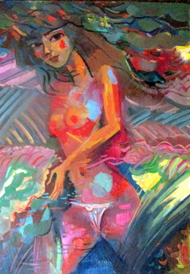 Pintura intitulada "королева лугов и по…" por Vladimir Cheremnykh, Obras de arte originais, Óleo