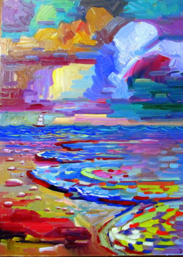Картина под названием "морские приливы...." - Владимир Черемных, Подлинное произведение искусства, Масло