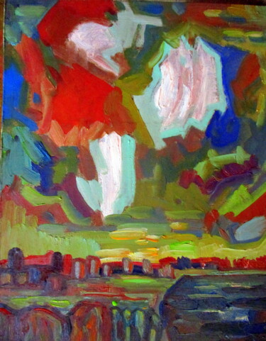 Painting titled "=небеса=" by Vladimir Cheremnykh, Original Artwork, Oil