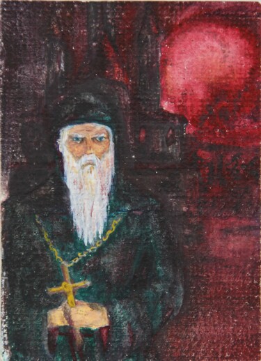 Malerei mit dem Titel "13, Church burn, ca…" von Volodymyr Chukhas, Original-Kunstwerk, Aquarell