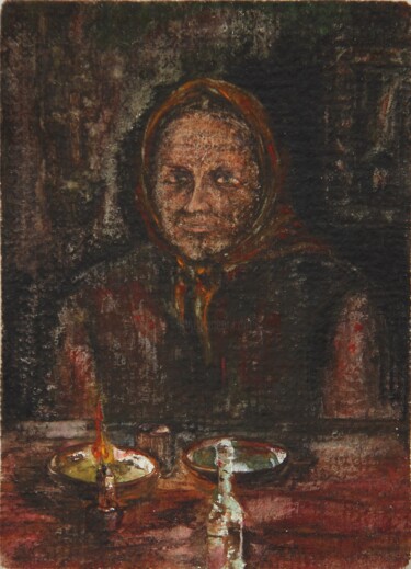 绘画 标题为“14, Grandmother Gan…” 由Volodymyr Chukhas, 原创艺术品, 水彩