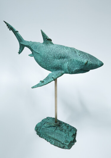 「Shark」というタイトルの彫刻 Volodymyr Mykytenkoによって, オリジナルのアートワーク, ブロンズ