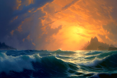 Arte digital titulada "Raging sunset" por Volodymyr Yaremchuk, Obra de arte original, Pintura Digital