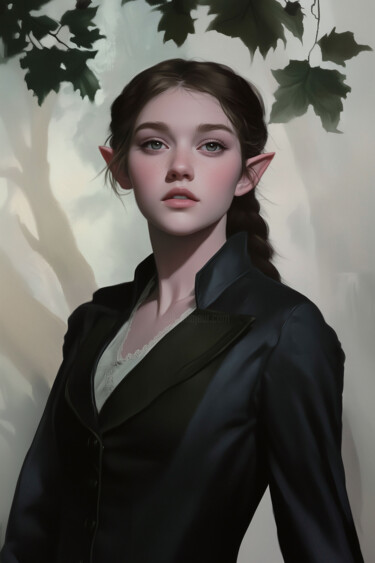 Digital Arts titled "Beautiful elf girl…" by Volodymyr Yaremchuk, Original Artwork, Digital Painting