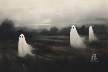 Digital Arts titled "Ghosts in the morni…" by Volodymyr Yaremchuk, Original Artwork, AI generated image